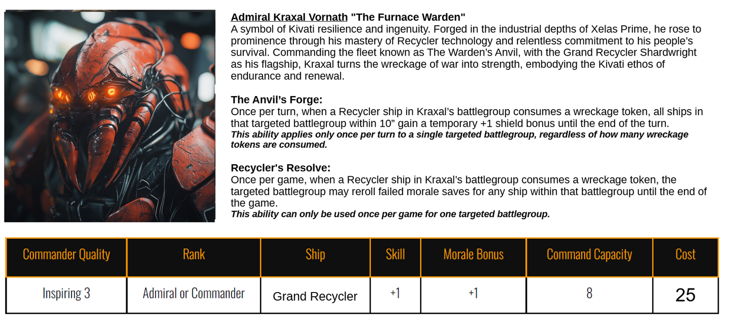 "THE WARDEN'S ANVIL" BATTLEGROUP - THE KIVATI STARTER FLEET